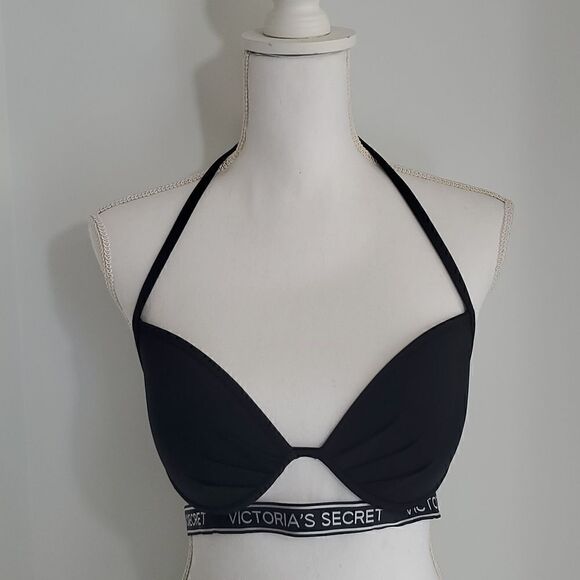 Victoria's Secret The Fabulous Black Bikini Top Size 36C - Picture 1 of 13